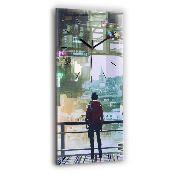 Vertikale Uhr Cyber-Punk