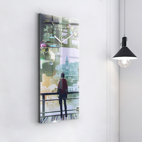 Vertikale Uhr Cyber-Punk