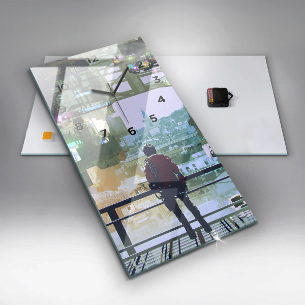 Vertikale Uhr Cyber-Punk