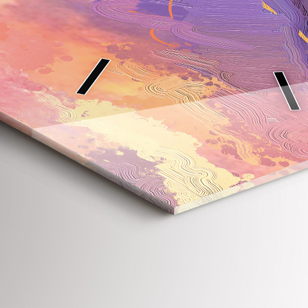 Vertikale Uhr mit motiv Wiese im Sonnenuntergang