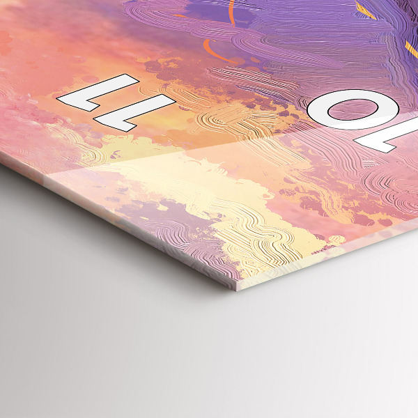 Vertikale Uhr mit motiv Wiese im Sonnenuntergang