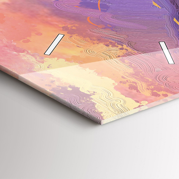 Vertikale Uhr mit motiv Wiese im Sonnenuntergang