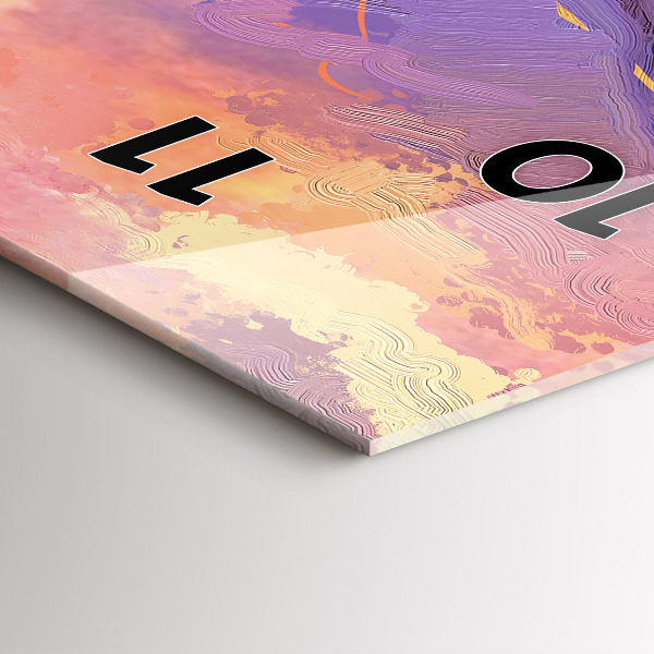 Vertikale Uhr mit motiv Wiese im Sonnenuntergang