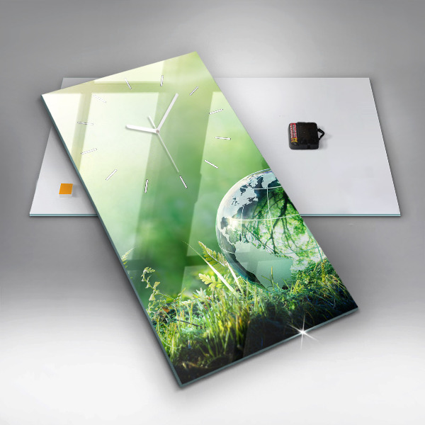 Vertikale Uhr mit motiv Weltkugel