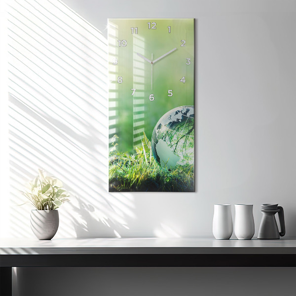 Vertikale Uhr mit motiv Weltkugel