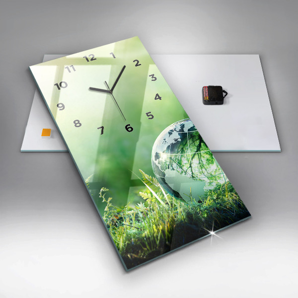 Vertikale Uhr mit motiv Weltkugel