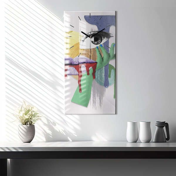 Vertikale Uhr mit motiv Surrealistische Collage