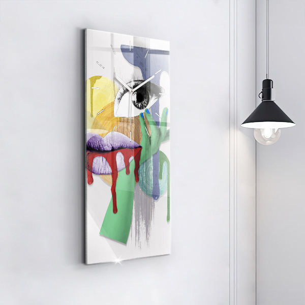 Vertikale Uhr mit motiv Surrealistische Collage