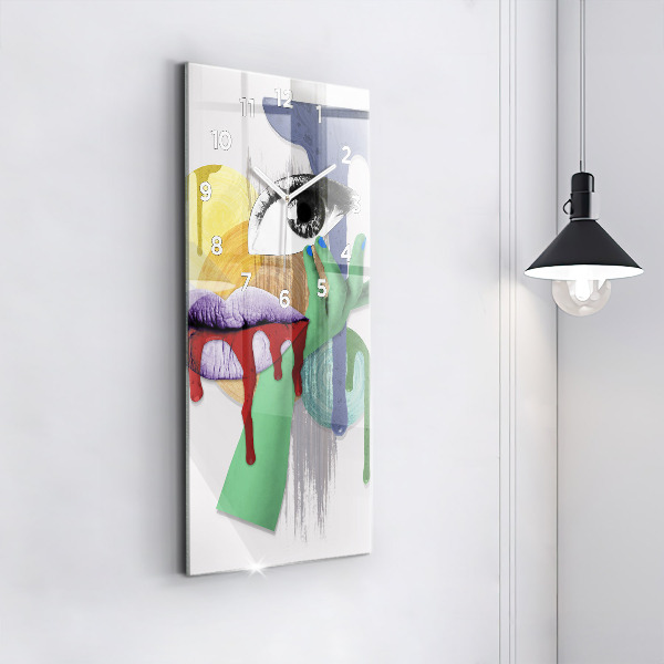 Vertikale Uhr mit motiv Surrealistische Collage