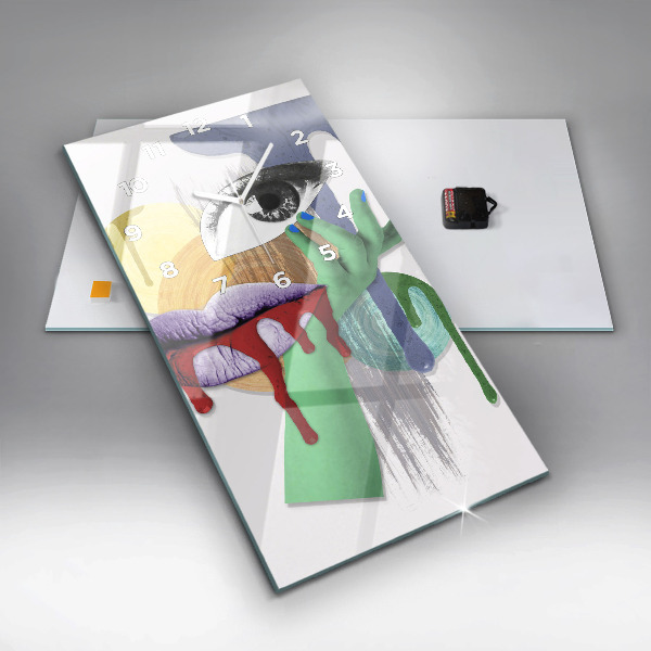 Vertikale Uhr mit motiv Surrealistische Collage