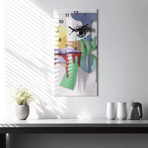 Vertikale Uhr mit motiv Surrealistische Collage