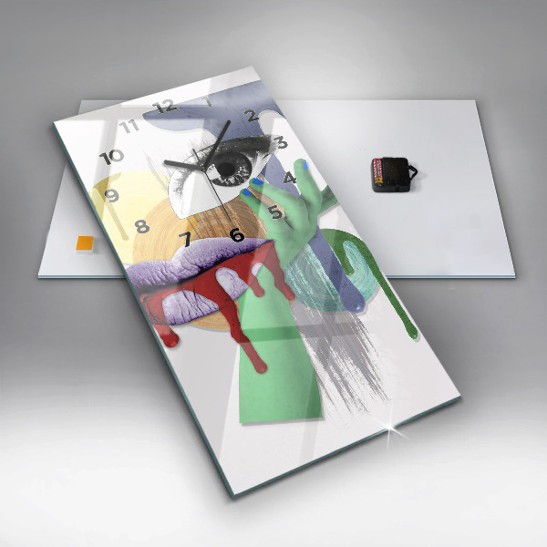 Vertikale Uhr mit motiv Surrealistische Collage