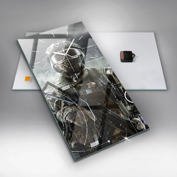 Vertikale Uhr Soldat mit einem Gewehr