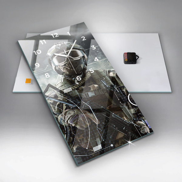 Vertikale Uhr Soldat mit einem Gewehr