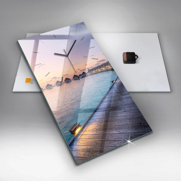 Vertikale Uhr Sonnenuntergang auf den Malediven