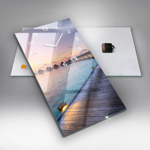 Vertikale Uhr Sonnenuntergang auf den Malediven