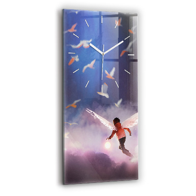 Vertikale Uhr Junge mit Flügeln