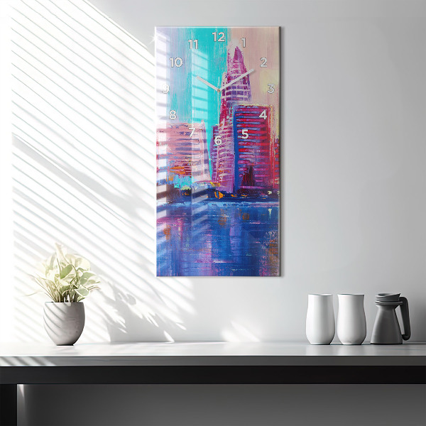 Vertikale Uhr Abstrakt von Wolkenkratzern