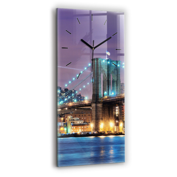 Vertikale Uhr mit motiv Brooklyn Bridge und East River