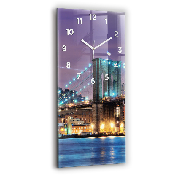 Vertikale Uhr mit motiv Brooklyn Bridge und East River