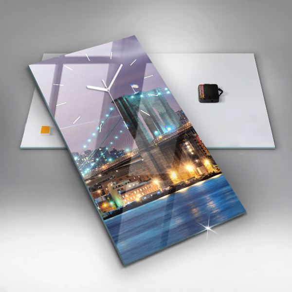 Vertikale Uhr mit motiv Brooklyn Bridge und East River