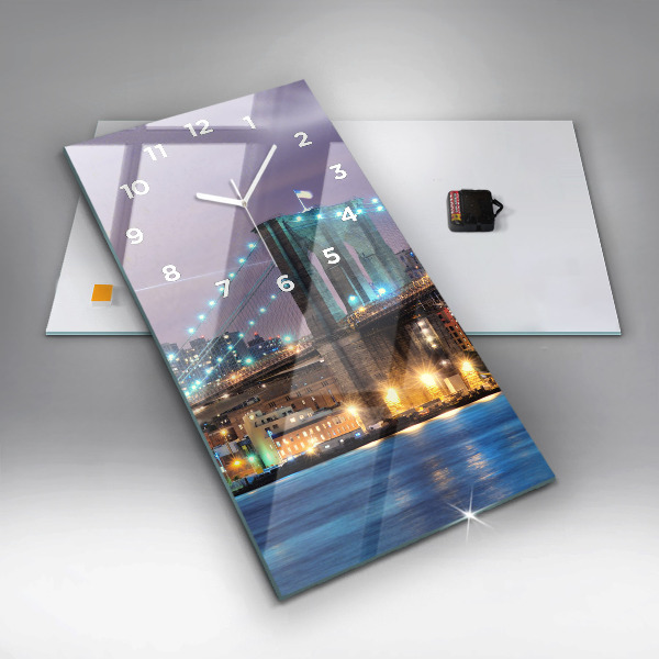 Vertikale Uhr mit motiv Brooklyn Bridge und East River