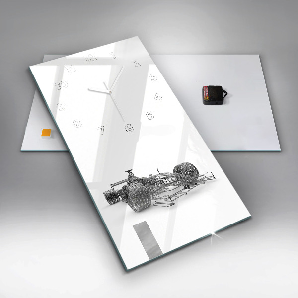 Vertikale Uhr mit motiv Aufbau des F1-Wagens