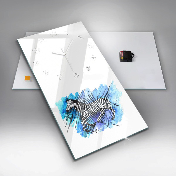 Vertikale Uhr mit motiv Gemaltes Zebra