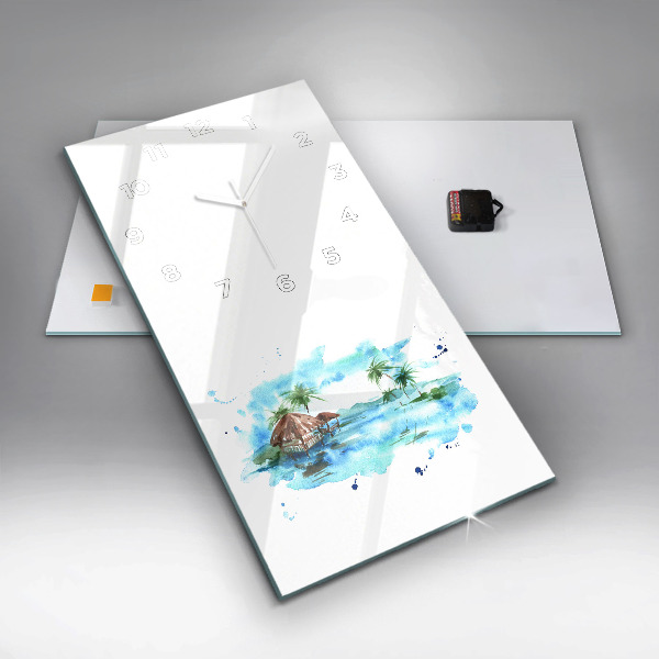 Vertikale Uhr Gemälde Wüsteninsel