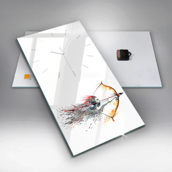 Vertikale Uhr Ein Krieger bei der Jagd