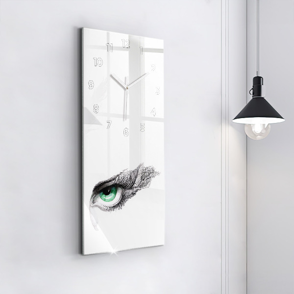 Vertikale Uhr mit motiv Abstraktes Auge eines Mannes