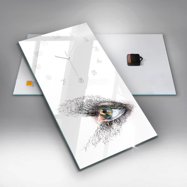 Vertikale Uhr Zeichnung eines menschlichen Auges