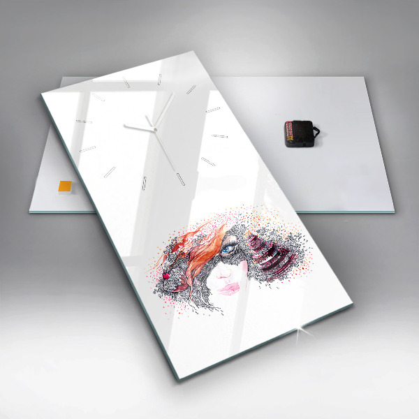 Vertikale Uhr Süße Frau mit Kuchen