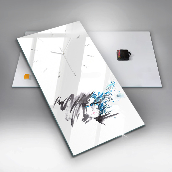 Vertikale Uhr mit motiv Abstraktes Gesicht einer Frau