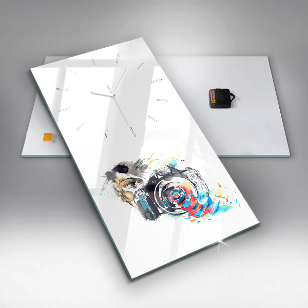 Vertikale Uhr Fotografin mit Kamera