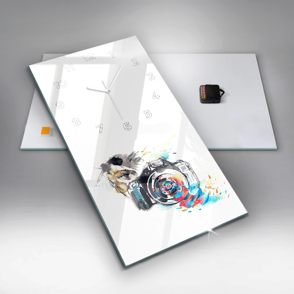 Vertikale Uhr Fotografin mit Kamera