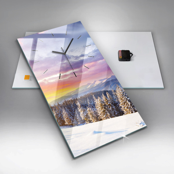 Vertikale Uhr mit motiv Winterliche Berglandschaft