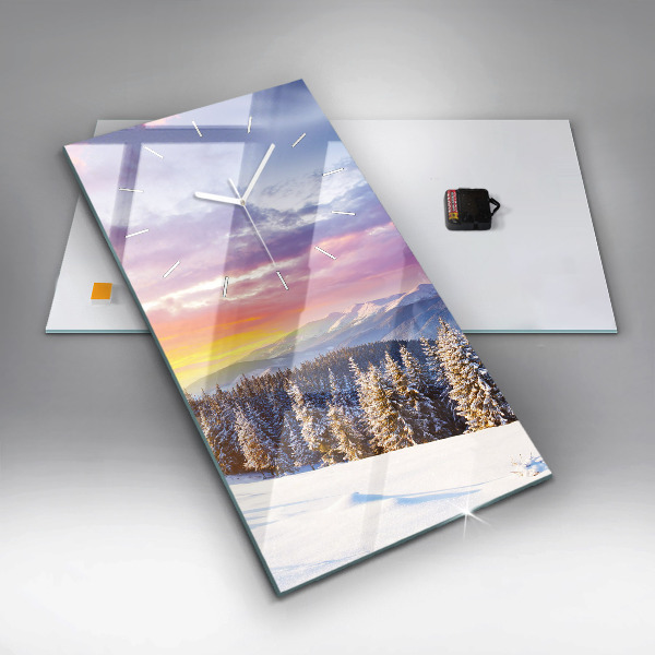 Vertikale Uhr mit motiv Winterliche Berglandschaft