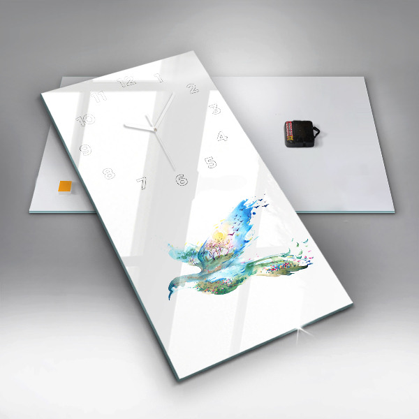 Vertikale Uhr Vogel und Frühling Abstraktion