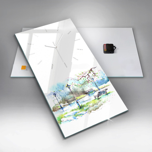 Vertikale Uhr Malerischer Frühling