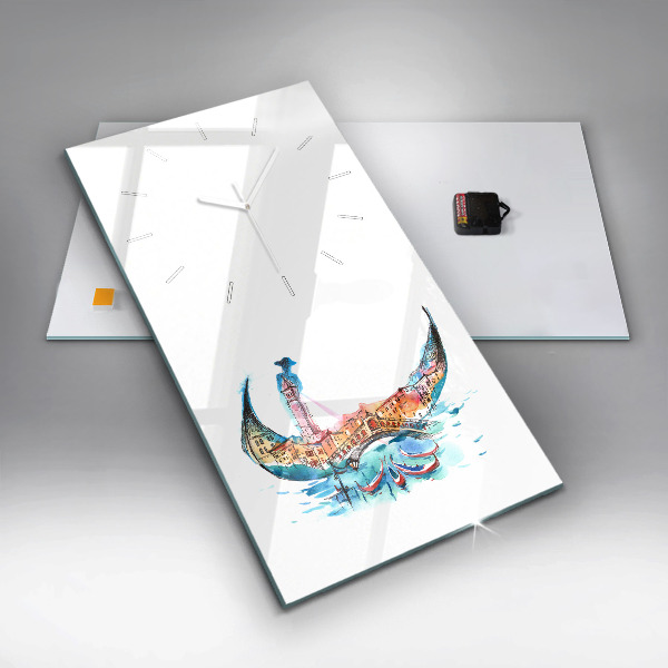 Vertikale Uhr mit motiv Italien - Die venezianische Gondel