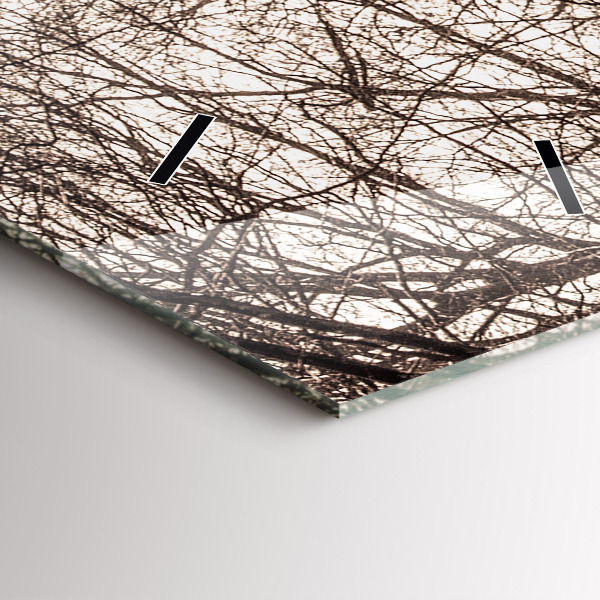 Vertikale Uhr mit motiv Waldweg in Sepia