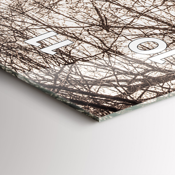 Vertikale Uhr mit motiv Waldweg in Sepia