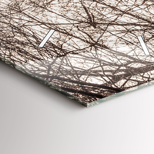 Vertikale Uhr mit motiv Waldweg in Sepia