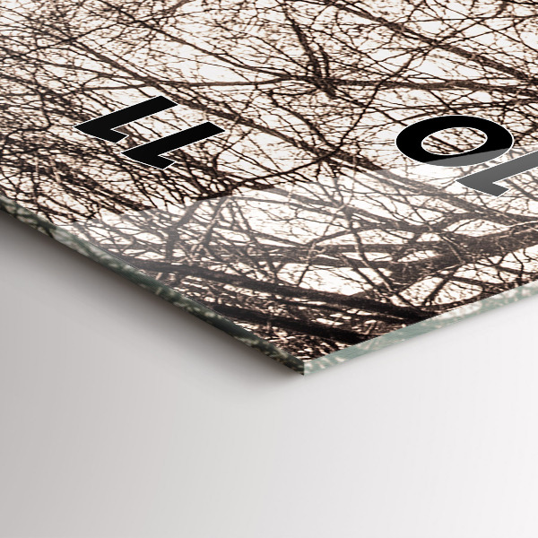 Vertikale Uhr mit motiv Waldweg in Sepia