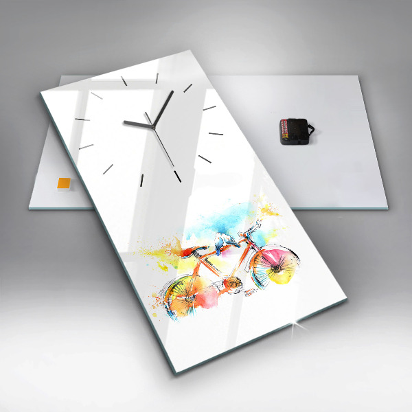 Vertikale Uhr mit motiv Bemaltes Fahrrad