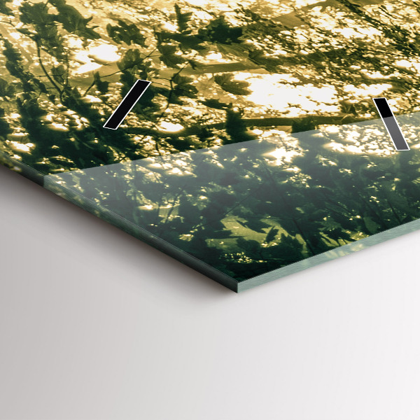 Vertikale Uhr mit motiv Sonnenstrahlen Wald