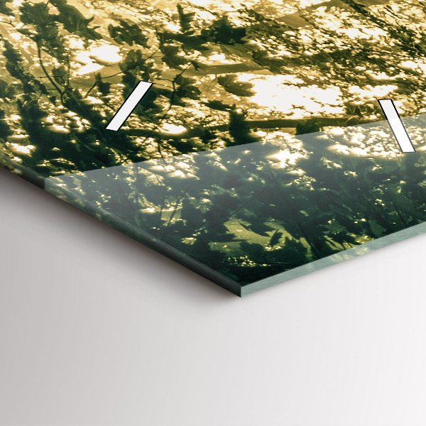 Vertikale Uhr mit motiv Sonnenstrahlen Wald