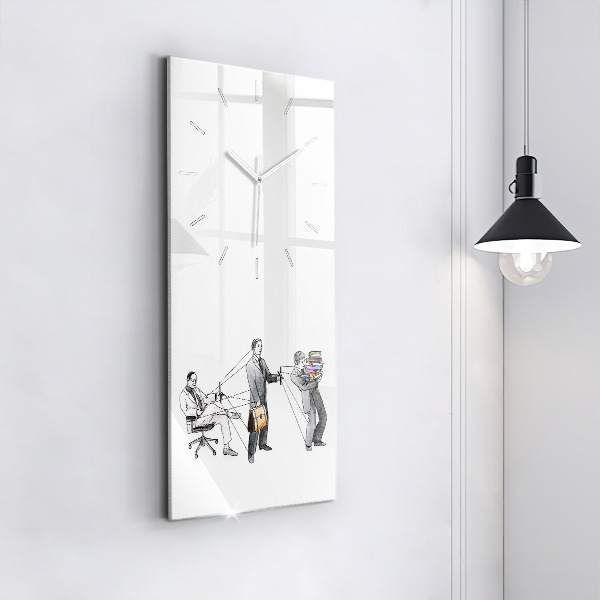 Vertikale Uhr mit motiv Marionettenmenschen