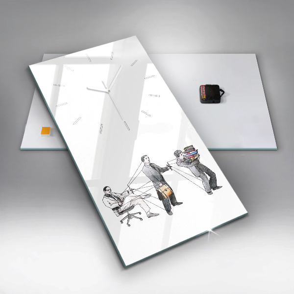 Vertikale Uhr mit motiv Marionettenmenschen